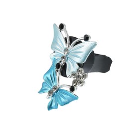 X AUTOHAUX Car Air Conditioner Butterfly Shape Clips Outlet Vent Vent Blue