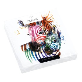 20 Napkins Zebra in Rainbow Colours Animals Africa Abstract Table Decoration Decoupage Decoupage Decoupage 33 x 33 cm