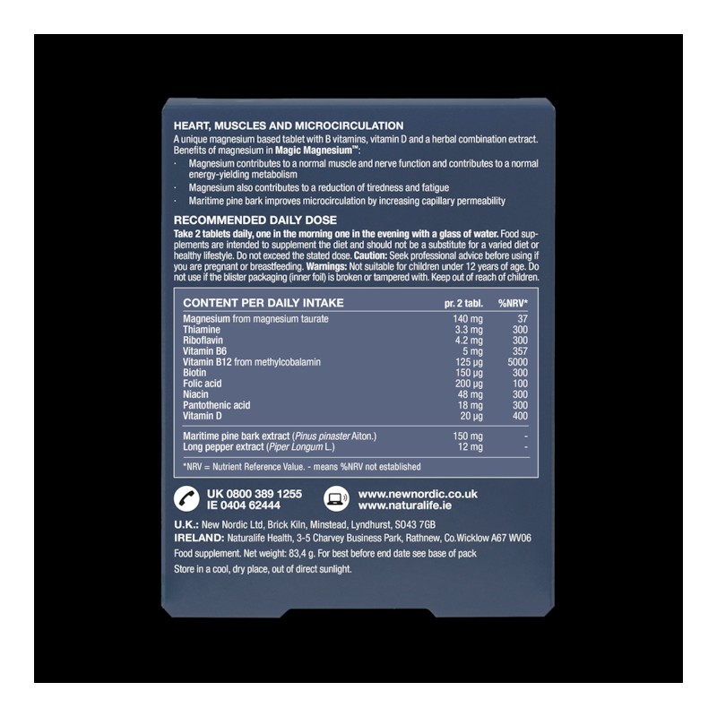 New Nordic Magic Magnesium Taurate 800mg 60 Tablets