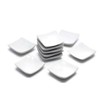 Set of 10 Ceramic Plates and Bowls, Square Shape, White,