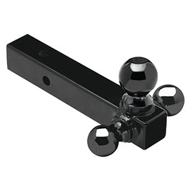 Draw-Tite 45325 Tri-Ball Ball Mount (2-1/2" Sq. Hollow Shank with Black 1-7/8", 2", and 2-5/16" Balls, Black)