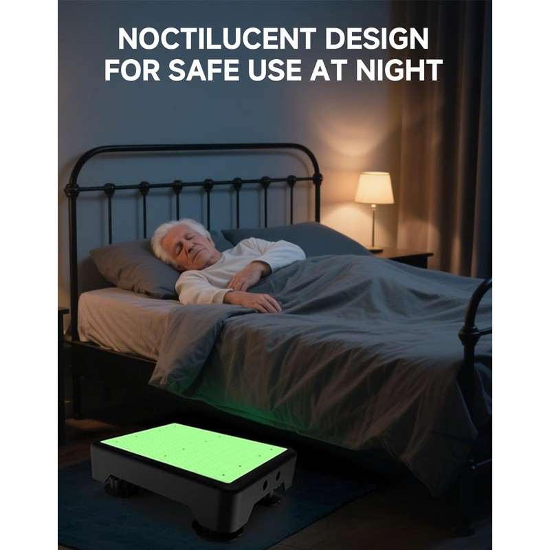Adjustable Step Stool for Adults, Noctilucent Bed Step Stools, 600