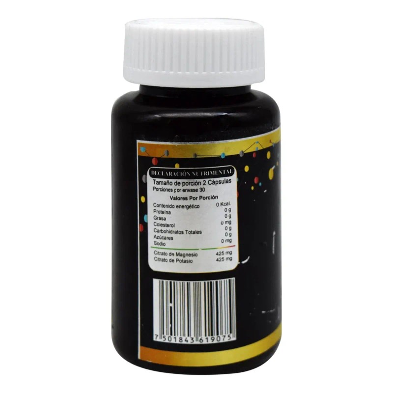 Sunahe Citrato Magnesio Potasio Cápsulas 850mg Suplemento Nutricional
