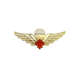 Canadian Gold and Red Parachutist Foreign Jump Wings, Brite