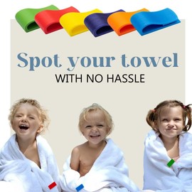 Gearu Towel Keep - 6 Piece Towel Tags - Colored Towel Clips for Identification of Your Towel - Towel Clip (2 Pack)