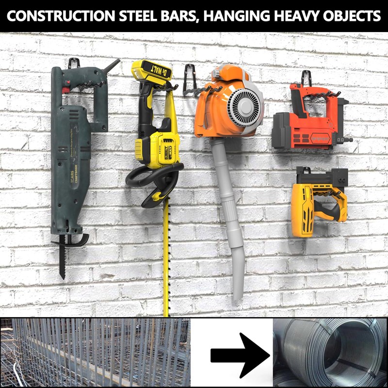 3-H Super Heavy Duty Garage Hooks 6 Pack, One-Piece Construction