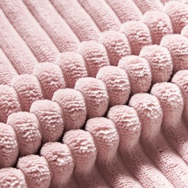 Topfinel Set of 2 Cushion Covers, 45 x 45 cm, Pink Corduroy Striped Pattern, Decorative Cushion Covers, Sofa Cushion, Couch Cushion, Decorative Cushion Cover, Office Bedroom