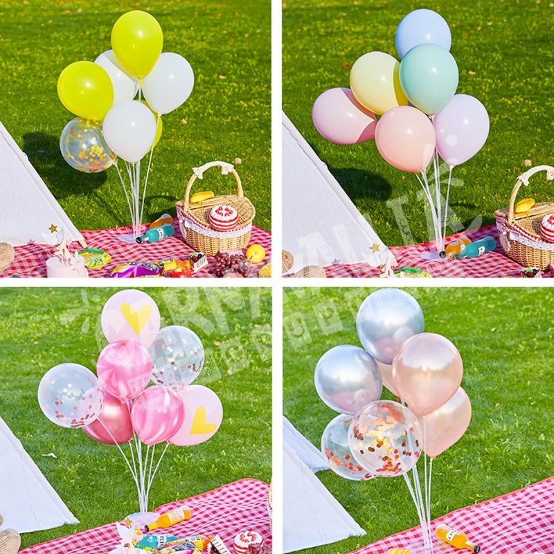 Grupo Carnavallia Base 7 Globo Mesa Panel Popote Chupón Soporte