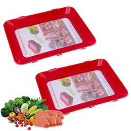 2 PCS Food Preservation Trays, Reusable Food Preserving Tray, Stackable Food Trays, Reusable Creative Fresh Tray Storage for Food Preservation
