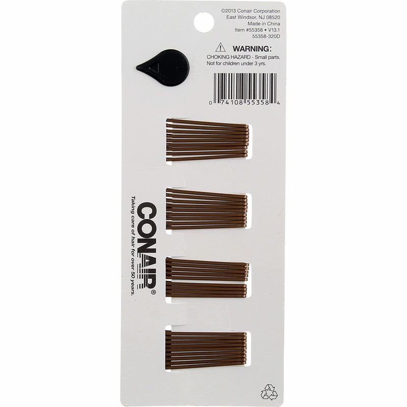Conair Styling Essentials Mini Pins, Brown, 36 Count