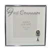 First Communion Silver Photo Frame with Chalice Icon Holds Picture