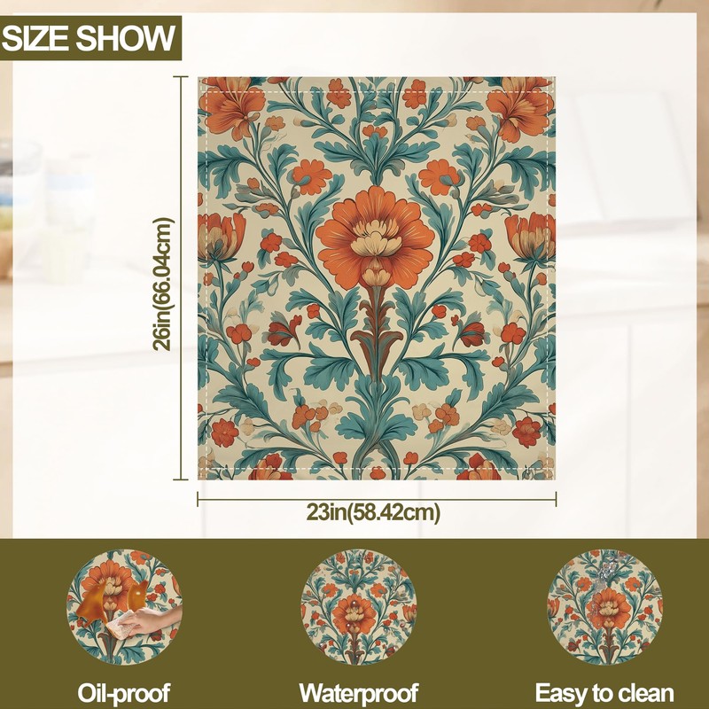 Magnetic Dishwasher Cover,Boho Ethnic Flower Reusable Dishwasher Magnetic Cover Decorative