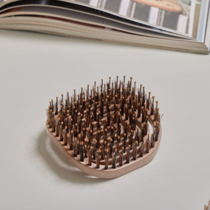 Yao portable mini hairbrush pig bristle portable wood boa /