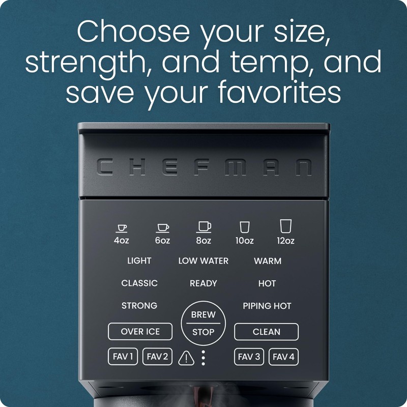 Chefman Caffeinator Single Serve Coffee Maker, K-Cup & Grounds, Programmable