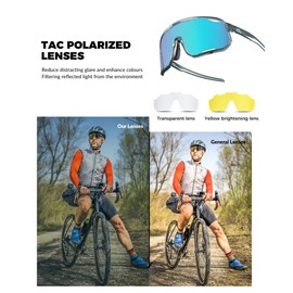 ROCKBROS Cycling Glasses Polarised Sunglasses Outdoor MTB Road Bike Sports Glasses for Men and Women Cycling Glasses