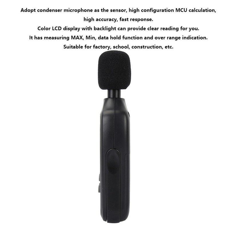 UA961 Black Portable Handheld Digital Sound Level Meter Noise Tester
