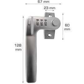 HOME IT 25200 SecuraLink-L Window Handle with Code Lock for Left Hand Stop Silver