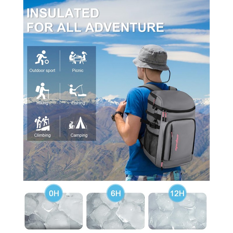 Capolo Cooler Backpack Insulated Waterproof for Women Men, Leak Proof