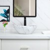Davivy 16.3"x13.2" Nordic Marbling Oval Vessel Sink with Pop Up