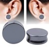 Decentraland 2 Pcs Black Organic Stone Plugs Ear Gauges Earrings