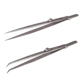 Tweezers, 5 Pcs Precision Tweezers Set, Anti-Static Stainless Steel Long Tweezers Kit for Electronics, Laboratory Work, Jewelry-Making, Craft, Soldering, Hobby, Watches, Car Machines Repair Etc