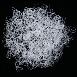 Ruwado Ruwado 300 Pcs Clear Rubber Band Elastic Mini No Crease Soft Hair Ties for Baby Girls Women Toddler Kids Ponytail Dreadlock Wedding Children Hairstyle