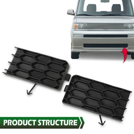 GRAND ORANGE Front Fog Light Cover Compatible with Scion XB 2004 2005 2006 5213352051,5213452051,SC1027100,SC1026100 Left Driver Right Passenger Side Plastic Black