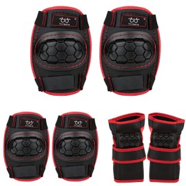 TXJ Sports Elbow and Knee Pads Kids with Wrist Guards Protective Gear for Skateboard Roller Skating Biking Rollerblading Skating Inline Skates Longboarding Derby Riding Scooter