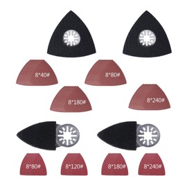 Ligefoy Multi-Tool Replacement Blade Set, Sandpaper, Sanding Pad, Bosch Compatible, Makita Compatible, High Coke Compatible, Sander, Metal Compatible Blades, 40/80/180/240, Set of 68, Polishing Tools, Woodworking