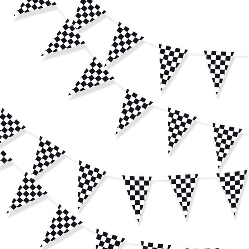 60m PE Black and White Checkered Racing Flag F1 Racing