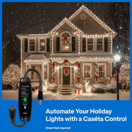 Lutron Smart Outdoor Plug for Caseta Smart Lighting, for Summer, Patio, Backyard, and Outdoor Lights, & Motors, 15A LED Fixtures & 1/2 HP Motors, PD-15OUT-BL-2, 2 Pack, Black