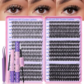 Lash Clusters Kit Individual Lash Extensions with Bond and Seal and Tweezer