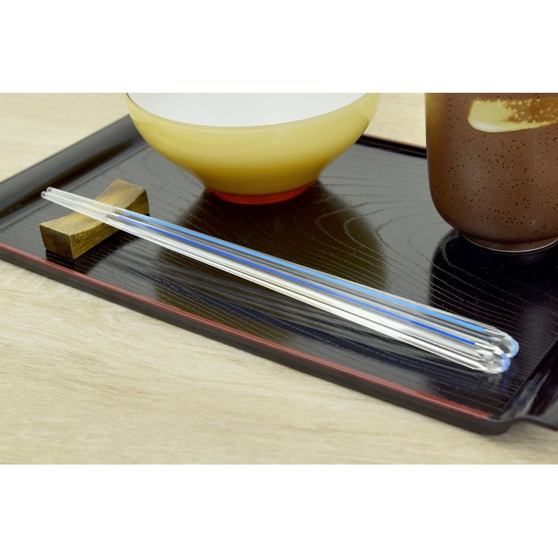 アオバ クリア箸 食洗機対応 スマート ブルー 23cm