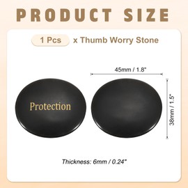 PATIKIL Natural Thumb Worry Stone, 1.8"x1.5" Oval Crystal Stone with Inspirational Words, Pocket Rock Anxiety Crystals for Women Stress Gifts Meditation, Black Obsidian(Protection)