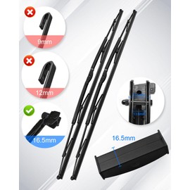 32 Inch Heavy Duty Windshield Wiper Blade with Wide Saddle Mount Fit for Motorhomes Recreational Vehicles Trucks and Buses, 1 Pair Width 16.5mm Wiper Blade with Rubber Refills & Car Wash Towel