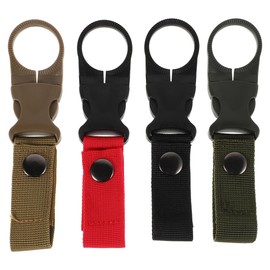BESPORTBLE Pack of 4 Portable Water Bottle Holder Carabiner Clip for Outdoor Hiking Camping Travel Nylon Belt Bottle Holder for Belt or Backpack
