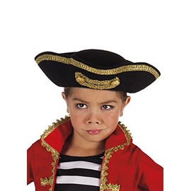 Struts Childrens Size Deluxe Pirate Tricorn Hat with Gold Trim