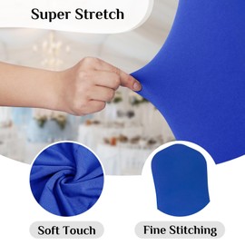 DREAMANIA 6pcs Chair Covers Stretch Parsons Skirt, Durable Washable Universal Chair Slipcover, Super Fit Spandex Chair Seat Protector Cover for Hotel, Ceremony, Home(Blue)