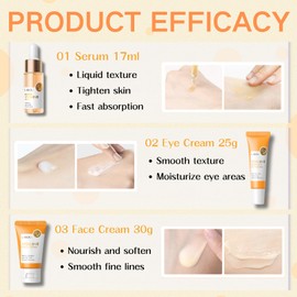 Skincare Set Vitamin C Women Girl Gifts - Skin Care Set Travel Size - Travel Gifts Set for Women Hydrating - Skincare Kit for All Skin Types - Includes Serum,Eye Cream,Sunscreen,Face Cream (9pcs)