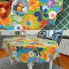 Fabric Tablecloth Washable Table Linen Tablecloth Cotton Polyester Colourful Flowers