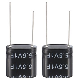 PATIKIL 2Pcs 5.5V 1F Super Capacitor, 0.55 x 0.33 x 0.67 Inch Aluminum Super Capacitors Winding Type Energy Storage for on Board Backup Energy Storage,Black