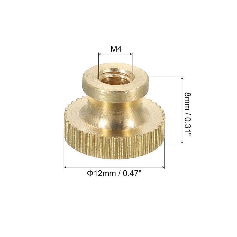 uxcell Knurled Thumb Nuts, 6Pcs M4 x D12mm x H8mm