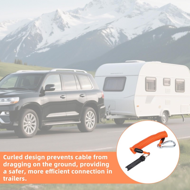 Trailer Brake Away Cable, 6ft High Rebound Spring Emergency Safety