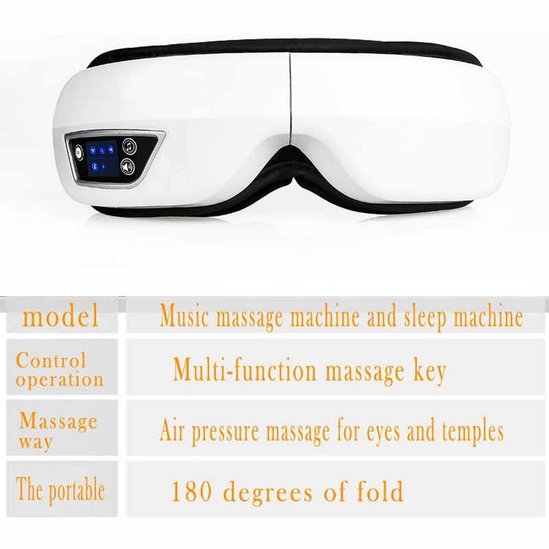 Eye Massager Rechargeable 38‑48℃ with Heat Bluetooth Music Eye Care