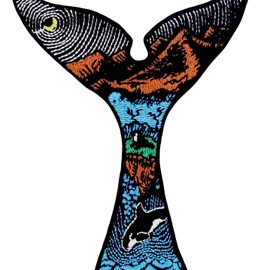 Tattoo Whale Tail Embroidered Iron On Sew On Patch