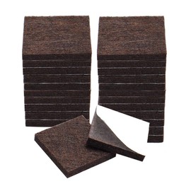 uxcell 24pcs Furniture Felt Pads Square 1" Self-stick Non-slip Anti-scratch Pads for Sofa Cabinet Chair Feet Floor Protector Brown