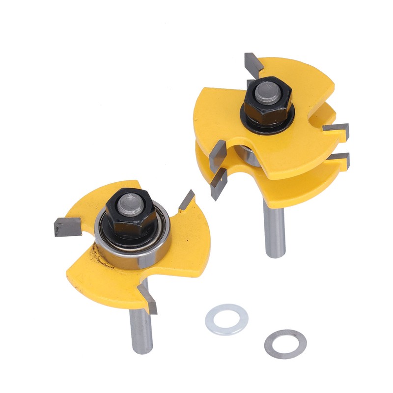 2Pcs Router Bit T Type 3 Teeth Milling Cutter Cutting