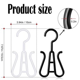 FIBOUND Pack of 8 Plastic Double Hooks Hanging Shoes, Multifunctional Shoe Rack Hook, Slippers Display Stand, Suitable for Shoe Shops and Home Use (White, Black)