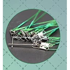 Leader Wire Trace Pike Sea Fishing Spinning Green 15/20/25cm pack of 5pcs (15cm)