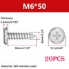 Qrity 20pcs Self Tapping Screws, 304 Stainless Steel Phillips Flat
